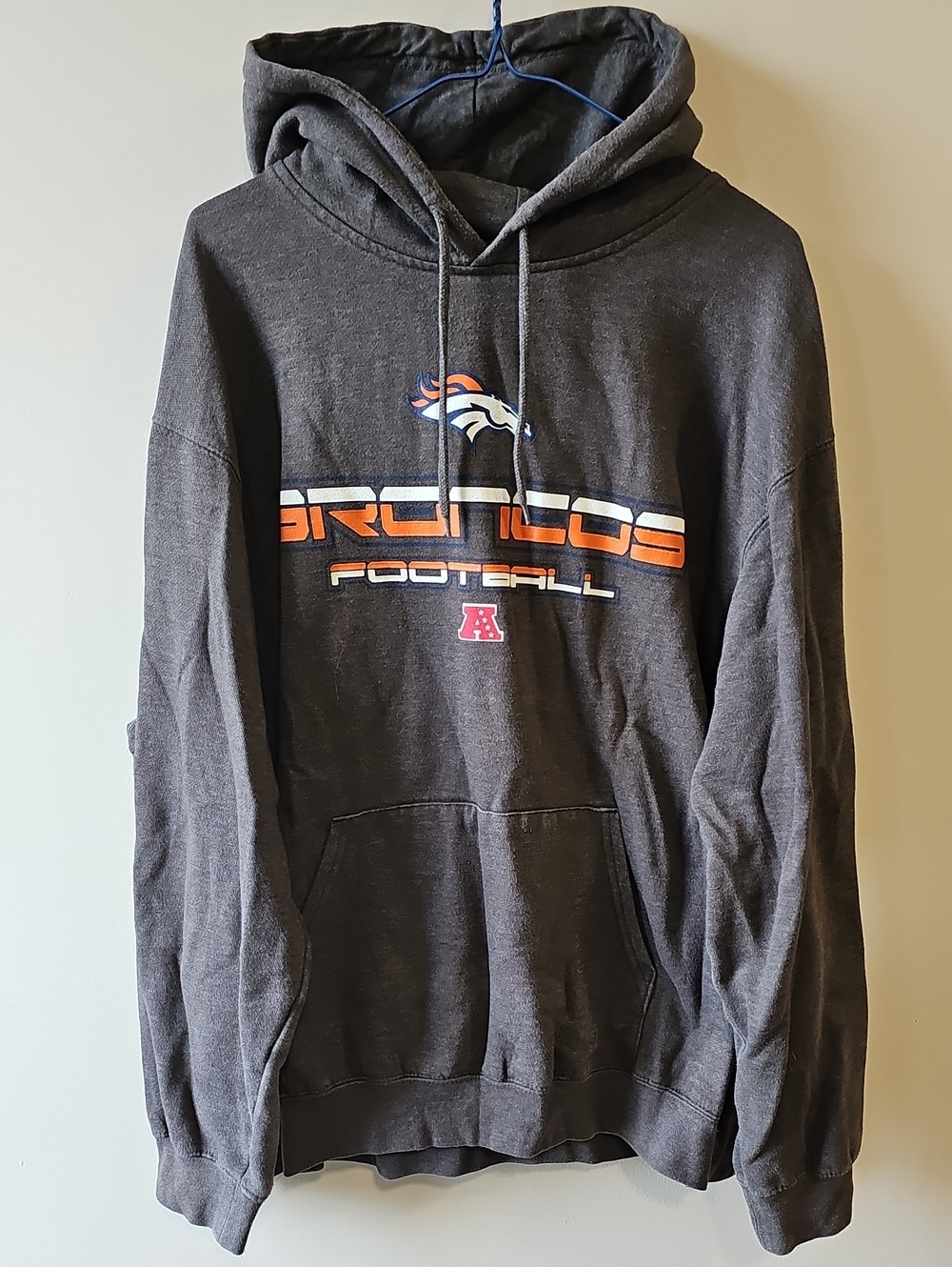 NFL Dark Gray XL  Hoodie with Orange & White Broncos Logo